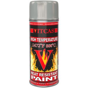 Pintura en spray plateada resistente al calor 800 °C