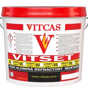 Vitset 90 Mortero refractario premezclado de alta alúmina 1860°C