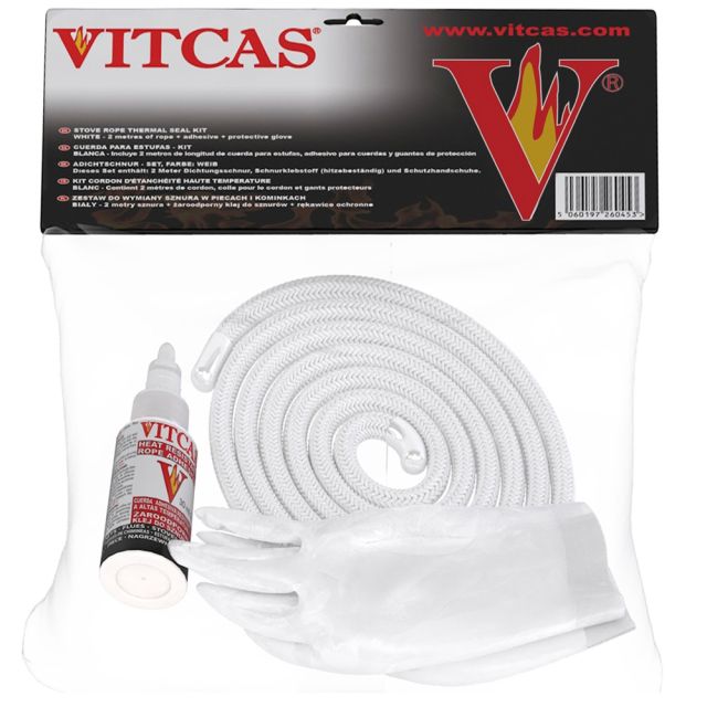 Cuerdas de Sellado para Estufas  Blanca +Pegamento (KIT) - VITCAS
