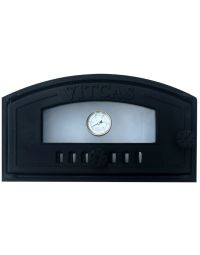 Puerta horno de leña hierro fundido con termómetro y cristal térmico