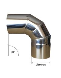 Codo de acero inoxidable de 90 grados para tubo de chimenea